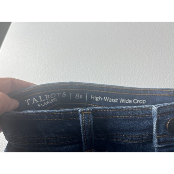 Talbots Flawless High Waist Wide Crop Jeans Denim Size 8P - Picture 6 of 8
